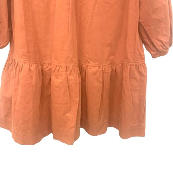 Free Assembly Prairie Dress 2XL Peach Tiered Corduroy Balloon Sleeve Boho NEW - Picture 9 of 10